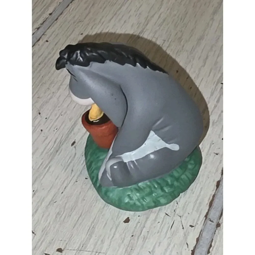 Vintage Disney Porcelain Eeyore Figurine With Flower Pot Miniature Cottagecore